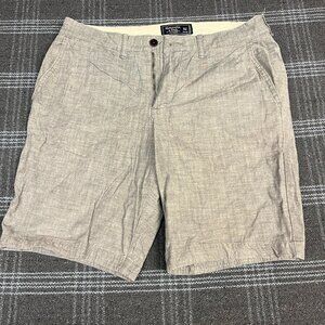Abercrombie And Fitch Shorts Mens 32 Stretch Light Gray Chino Dress Shorts